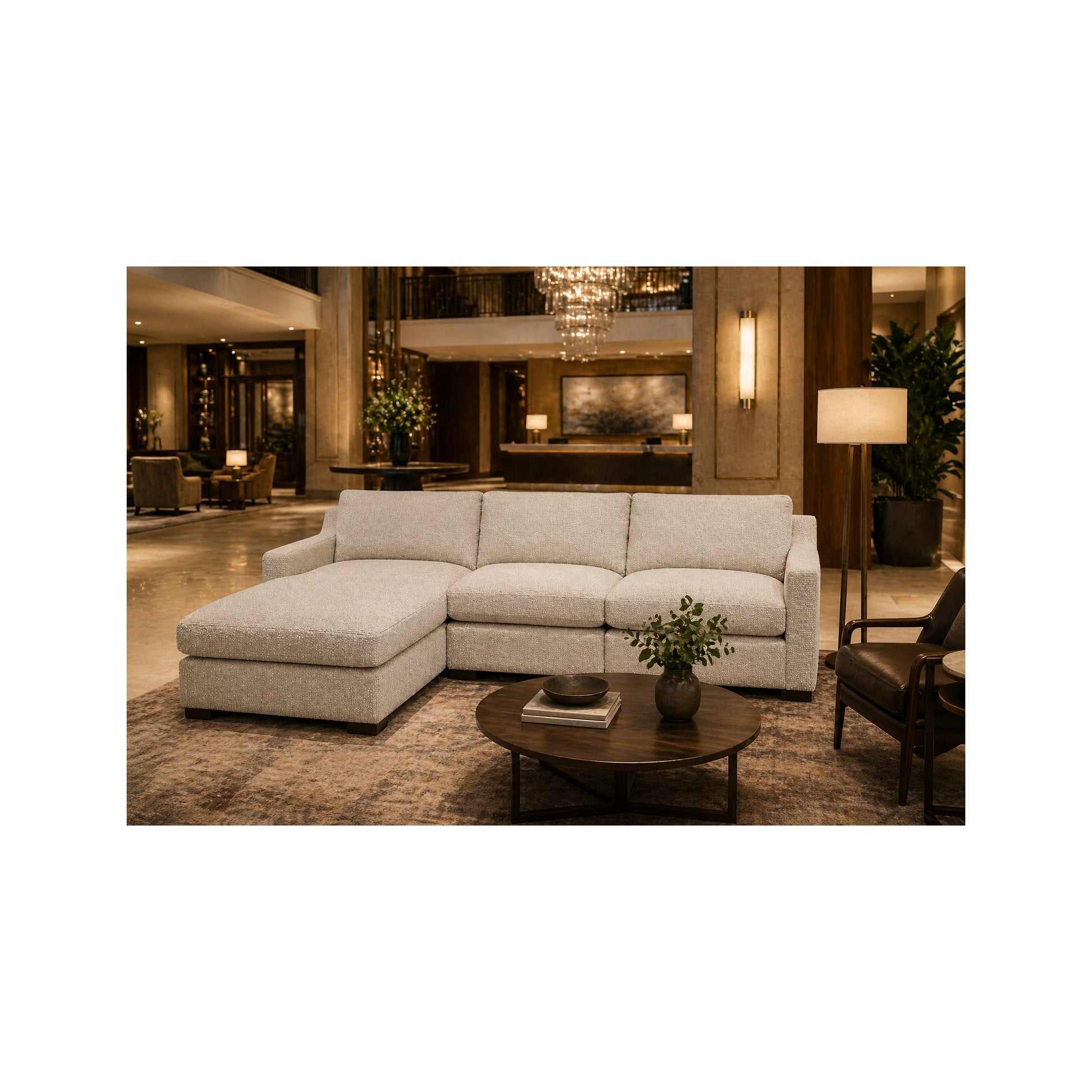 Blufton 2PC Flex Sectional in Disk Linen by Spectra Home Furniture - lifestyle room image