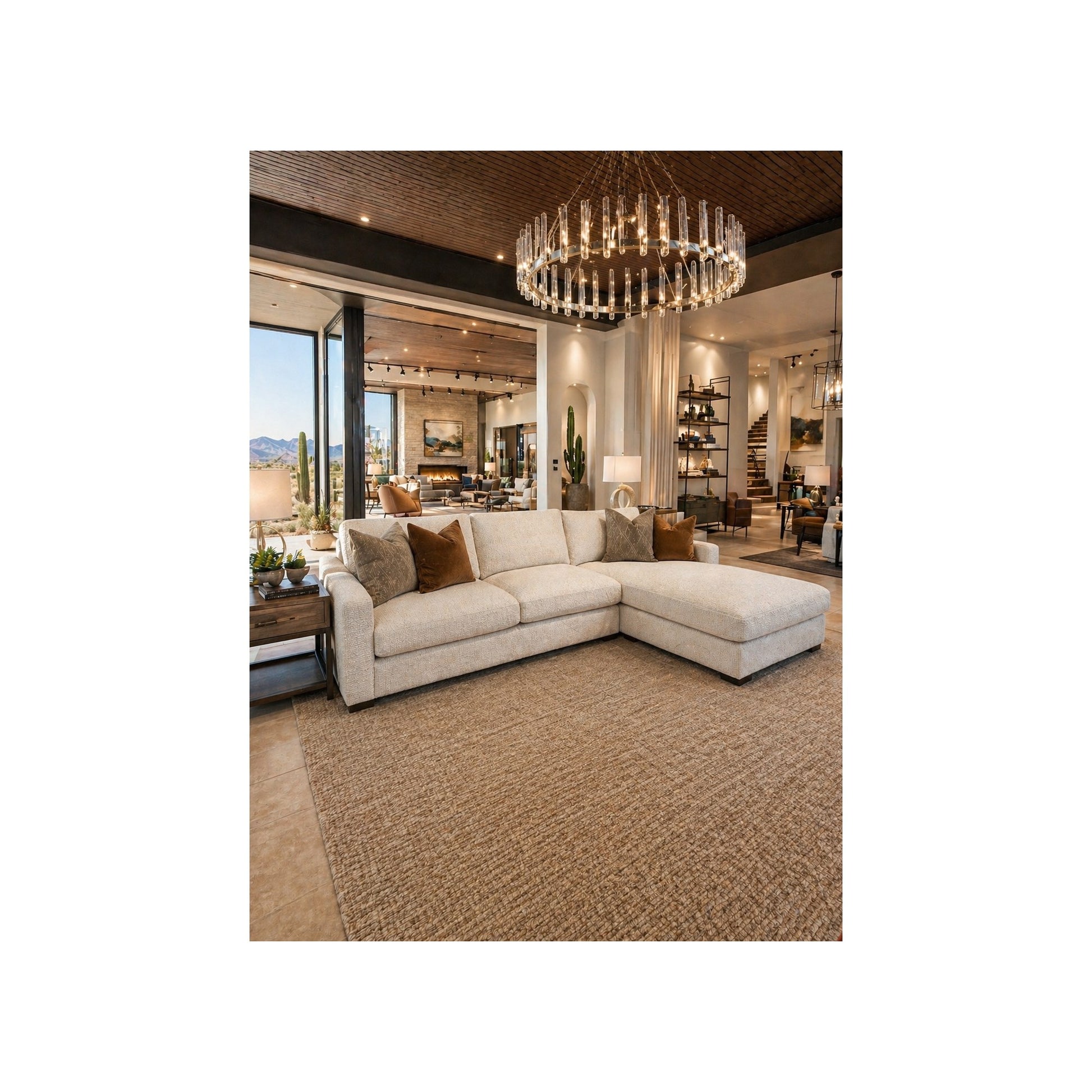 Blufton 2PC Flex Sectional in Disk Linen by Spectra Home Furniture - lifestyle room image