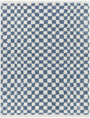 Birmingham Blue/Ivory Machine Woven Rug - 5'3" x 7'