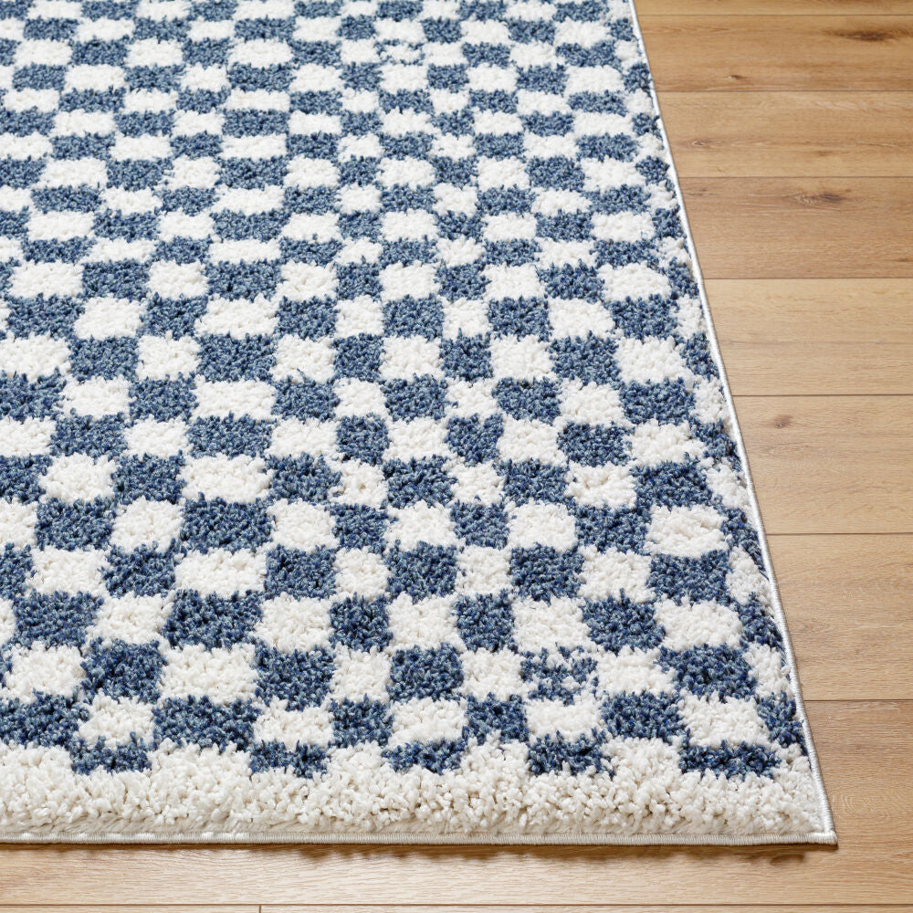 Birmingham Blue/Ivory Machine Woven Rug - front