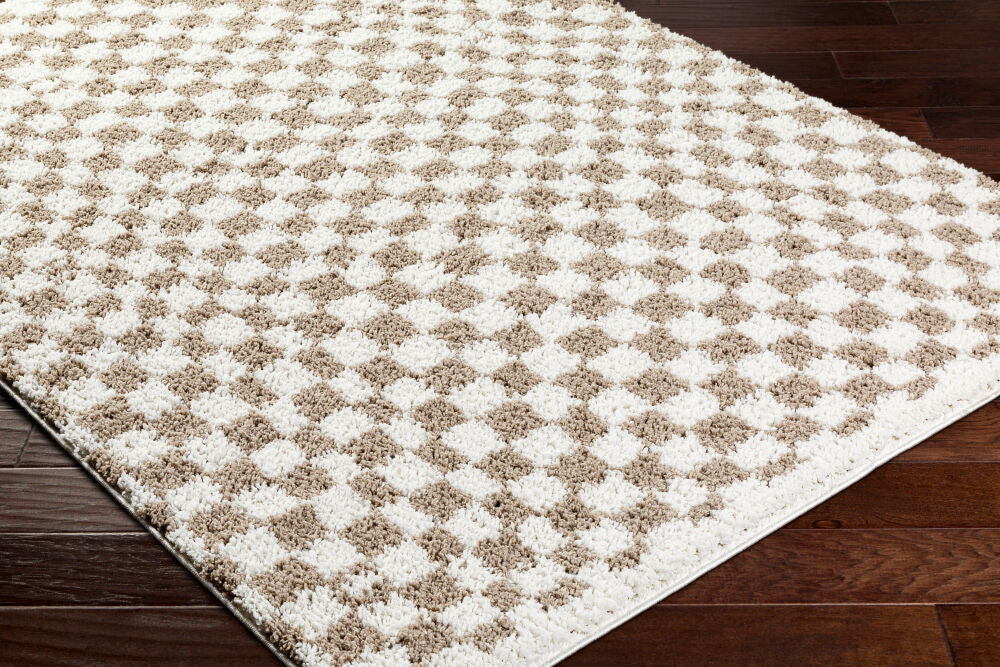Birmingham Ivory/Tan Machine Woven Rug - corner