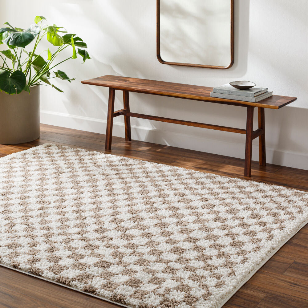 Birmingham Ivory/Tan Machine Woven Rug - roomscene