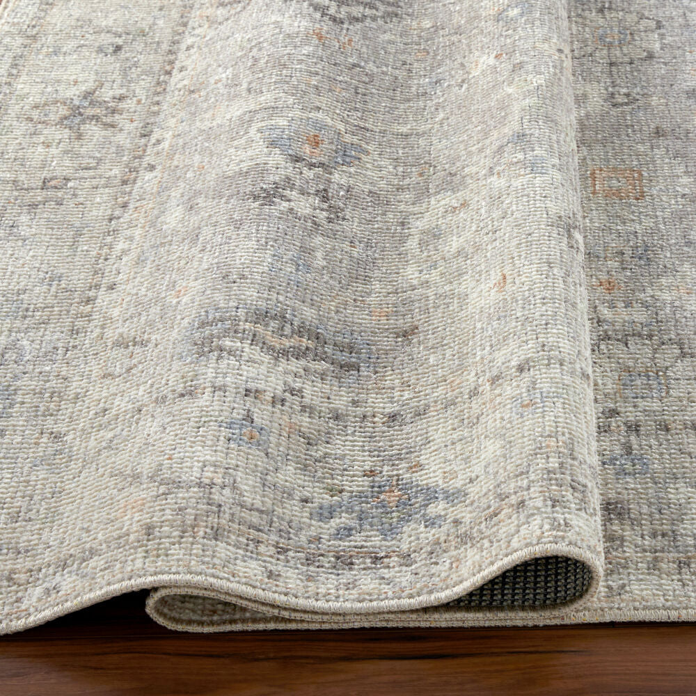 Davina Brown/White Machine Woven Rug - fold