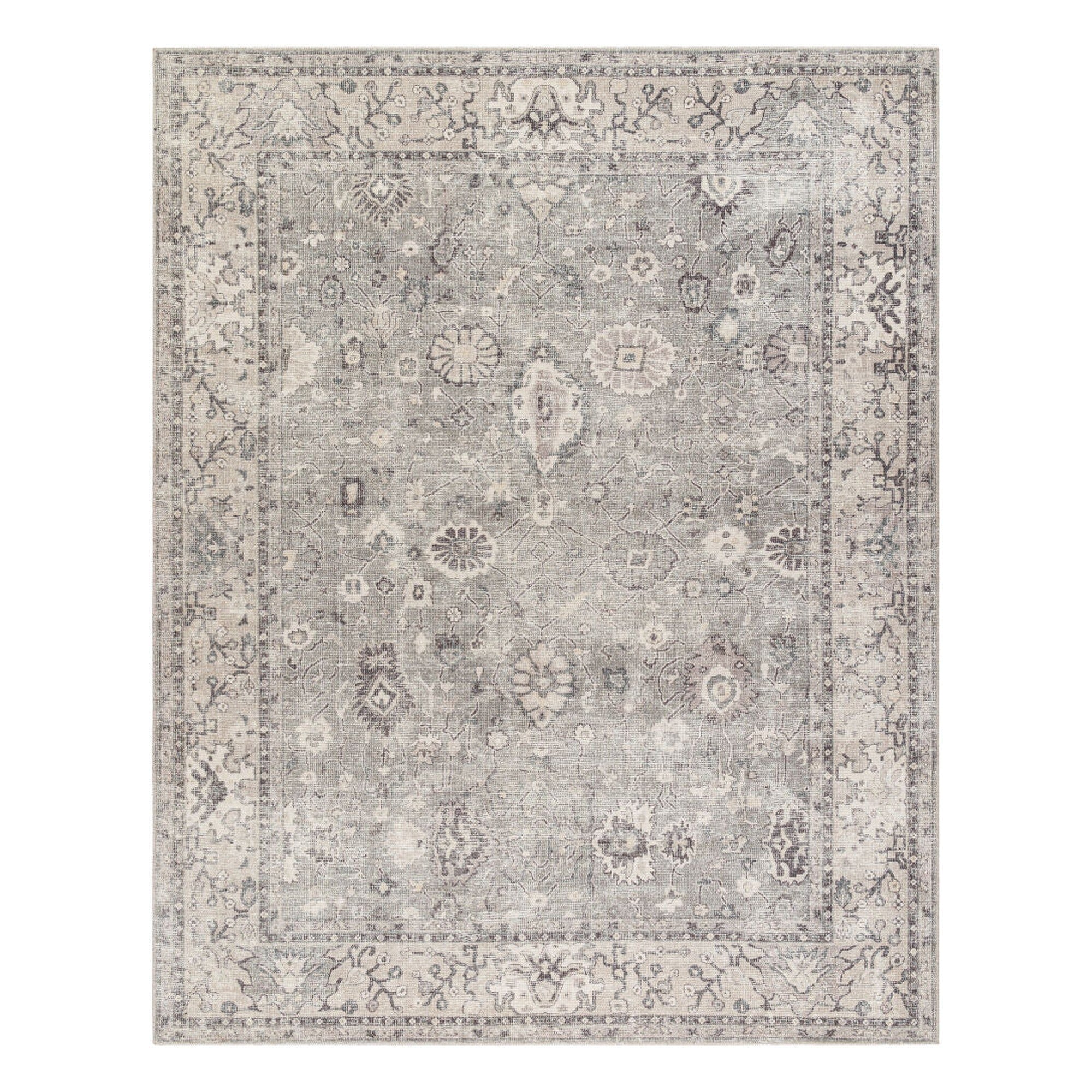 Davina Charcoal/White Machine Woven Rug - 2'2" x 3'9"