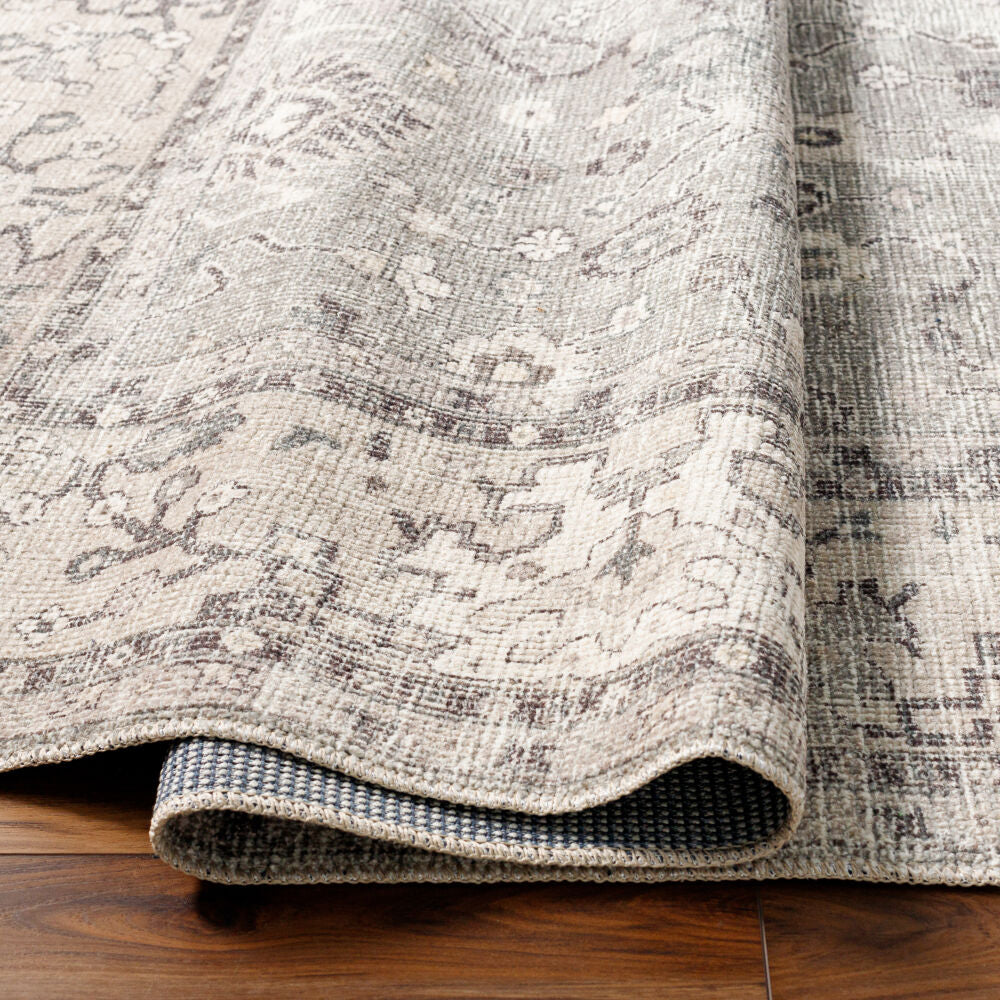 Davina Charcoal/White Machine Woven Rug - fold