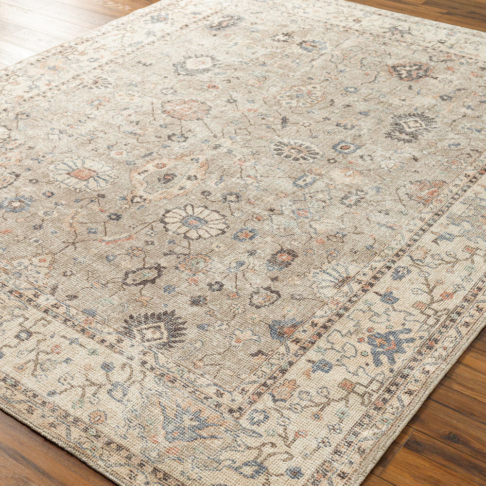 Davina Brown/Off-White Machine Woven Rug - corner