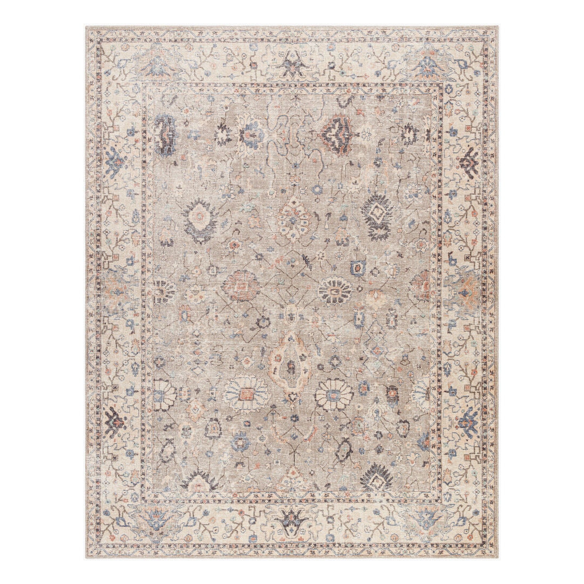 Davina Brown/Off-White Machine Woven Rug - 2'2" x 3'9"