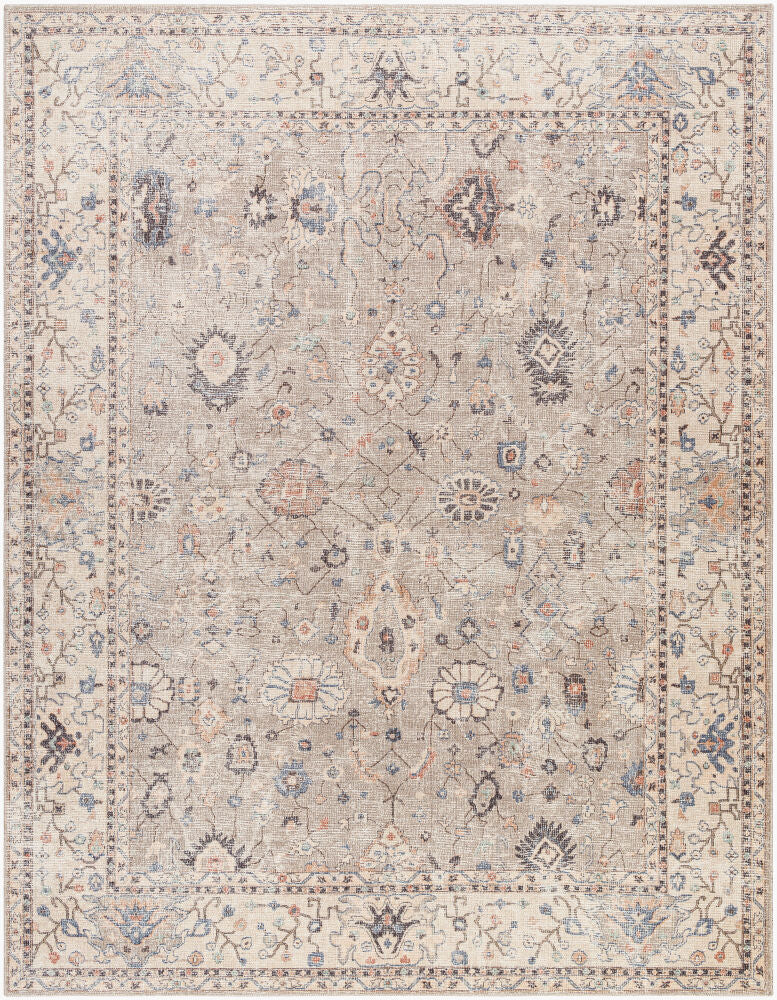 Davina Brown/Off-White Machine Woven Rug - 2'2" x 3'9"