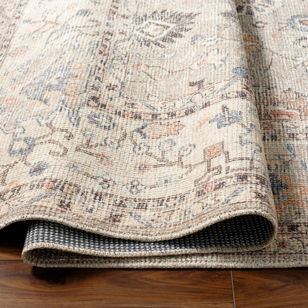 Davina Brown/Off-White Machine Woven Rug - fold