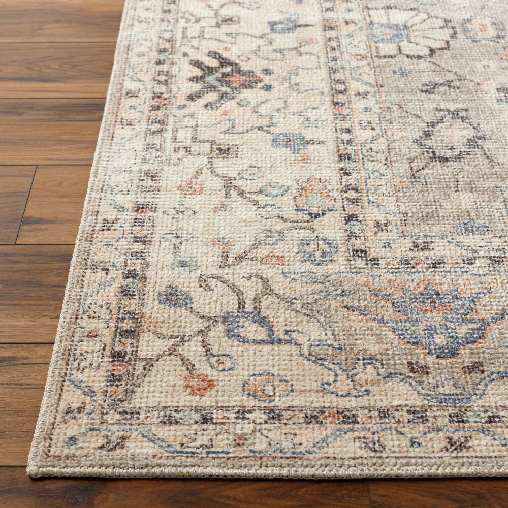 Davina Brown/Off-White Machine Woven Rug - front