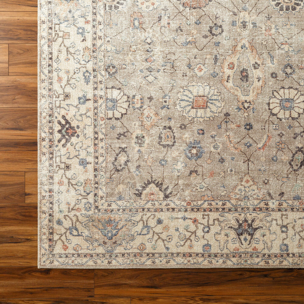 Davina Brown/Off-White Machine Woven Rug - overhead