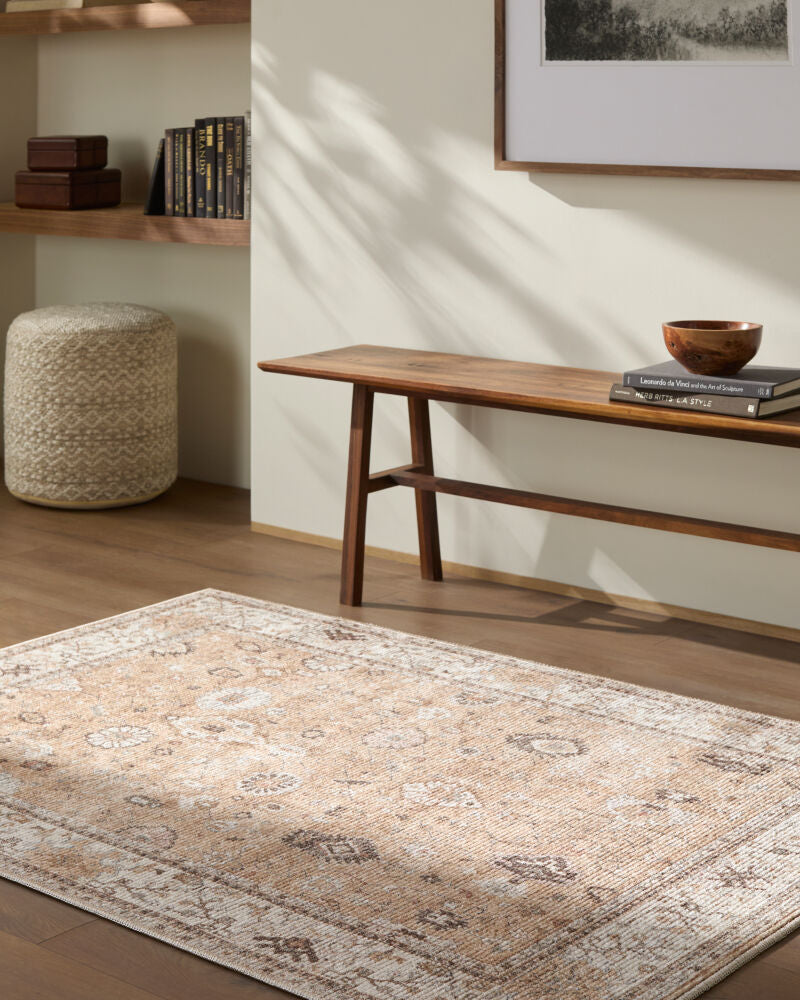 Davina Brown/Tan Machine Woven Rug - roomscene