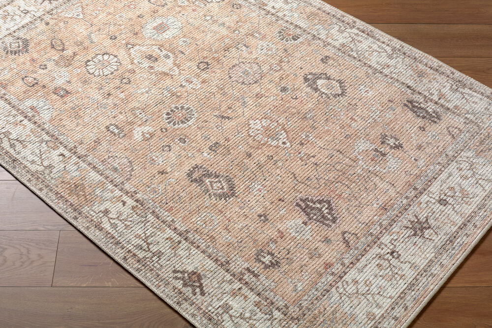 Davina Brown/Tan Machine Woven Rug - corner
