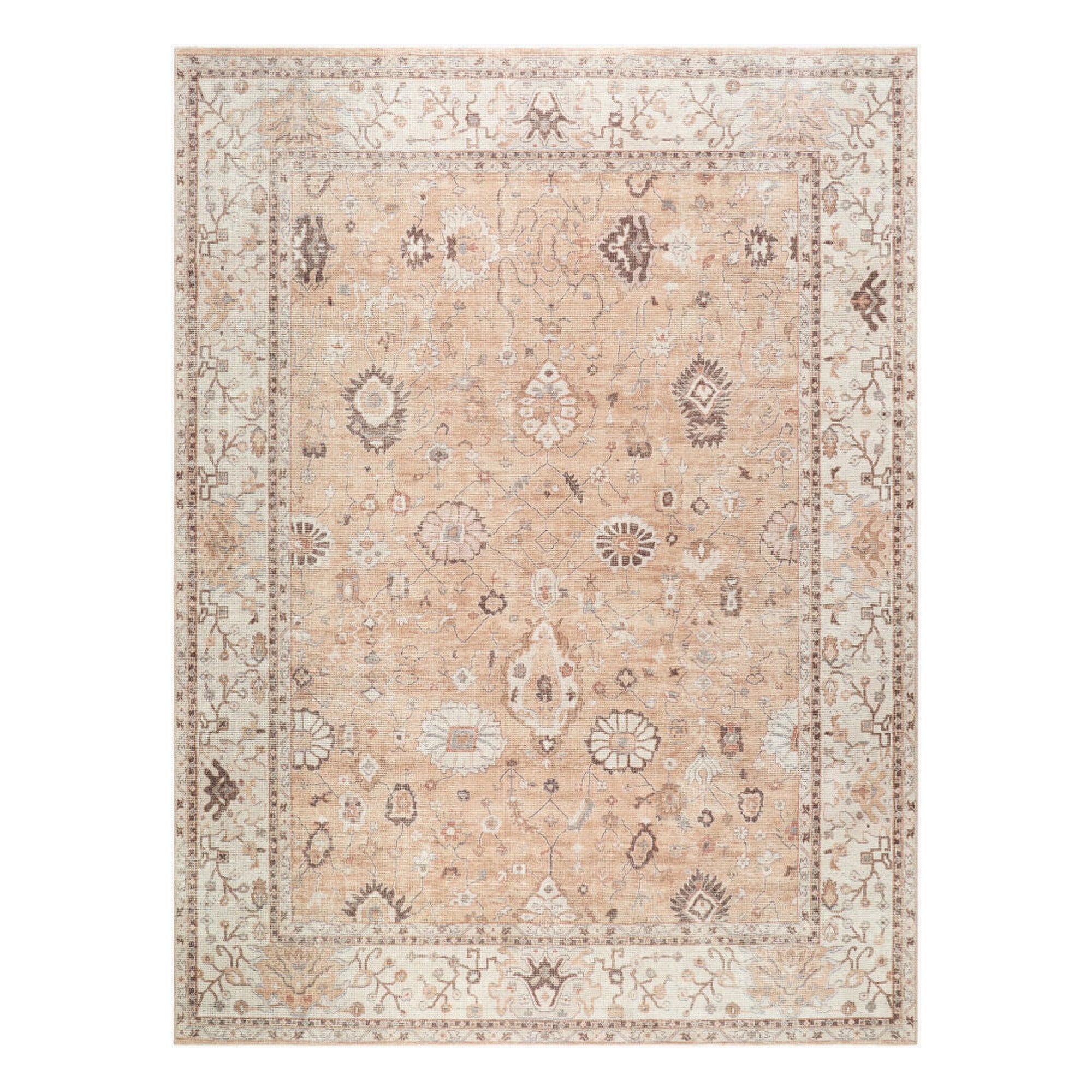 Davina Brown/Tan Machine Woven Rug - 2'2" x 3'9"