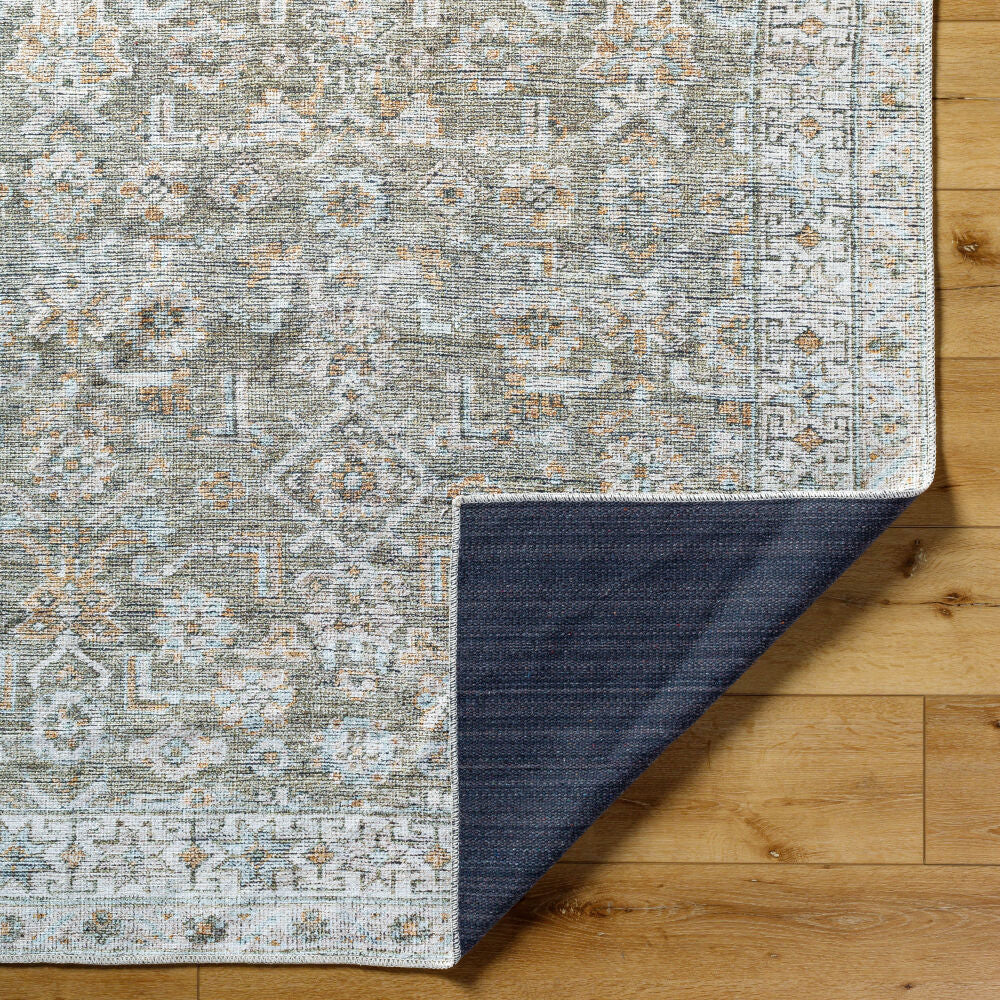 Darling Beige/Olive Machine Woven Rug - fold