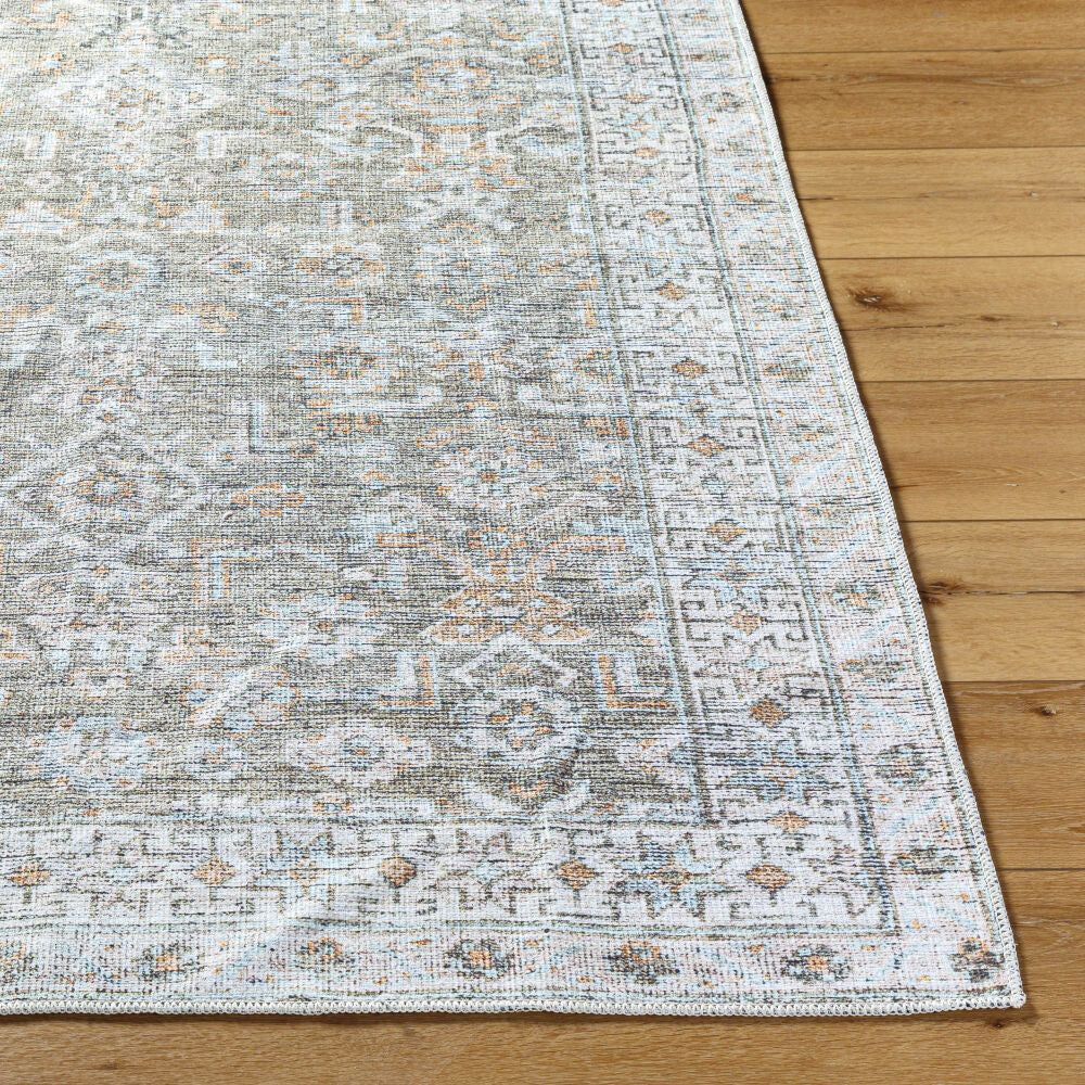 Darling Beige/Olive Machine Woven Rug - front