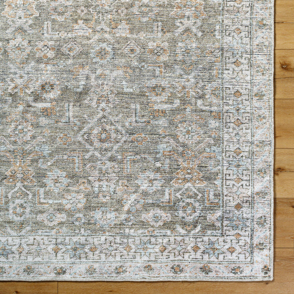 Darling Beige/Olive Machine Woven Rug - overhead