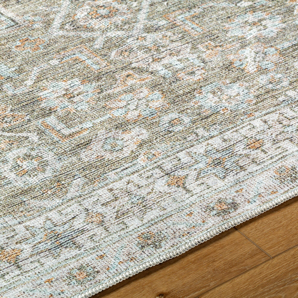 Darling Beige/Olive Machine Woven Rug - texture
