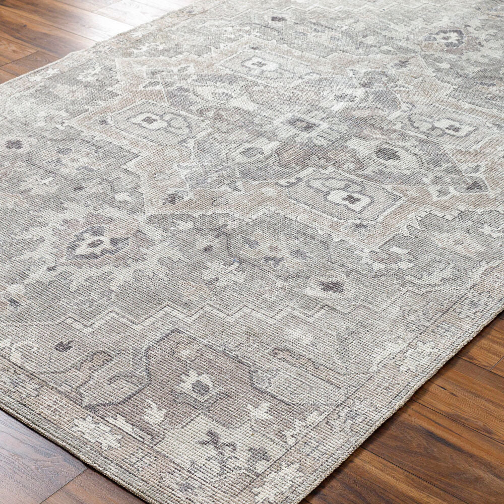 Elle Charcoal/Tan Machine Woven Rug BOEC-2301 - corner