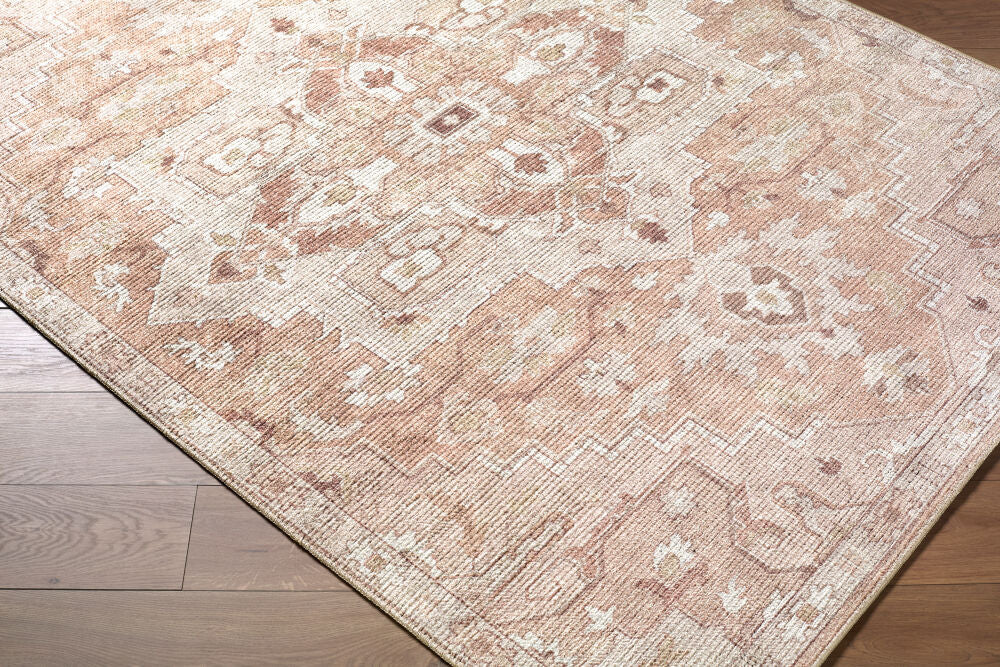 Elle Brown/Tan Machine Woven Rug - corner