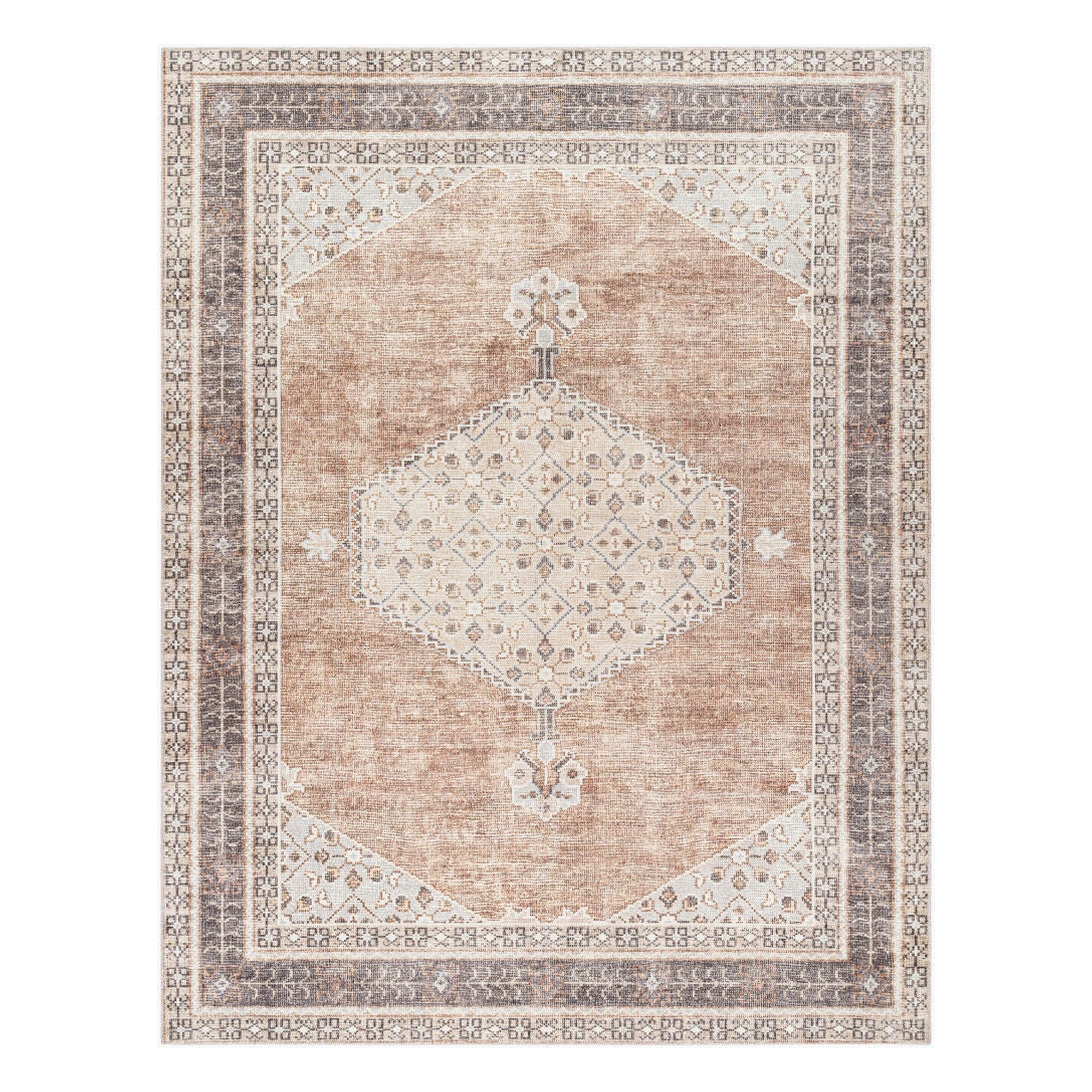 Lila Black/Tan Machine Woven Rug - 2'2" x 3'9"