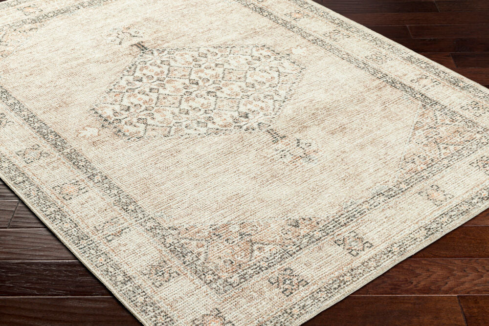 Lila Black/Orange Machine Woven Rug - corner