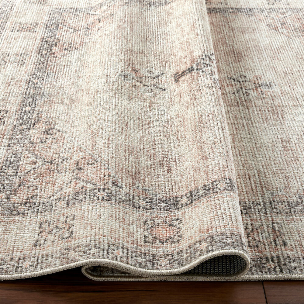 Lila Black/Orange Machine Woven Rug - fold