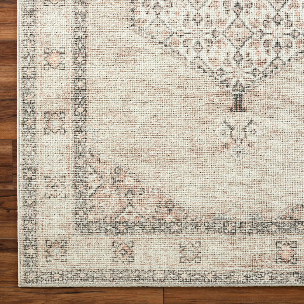 Lila Black/Orange Machine Woven Rug - overhead