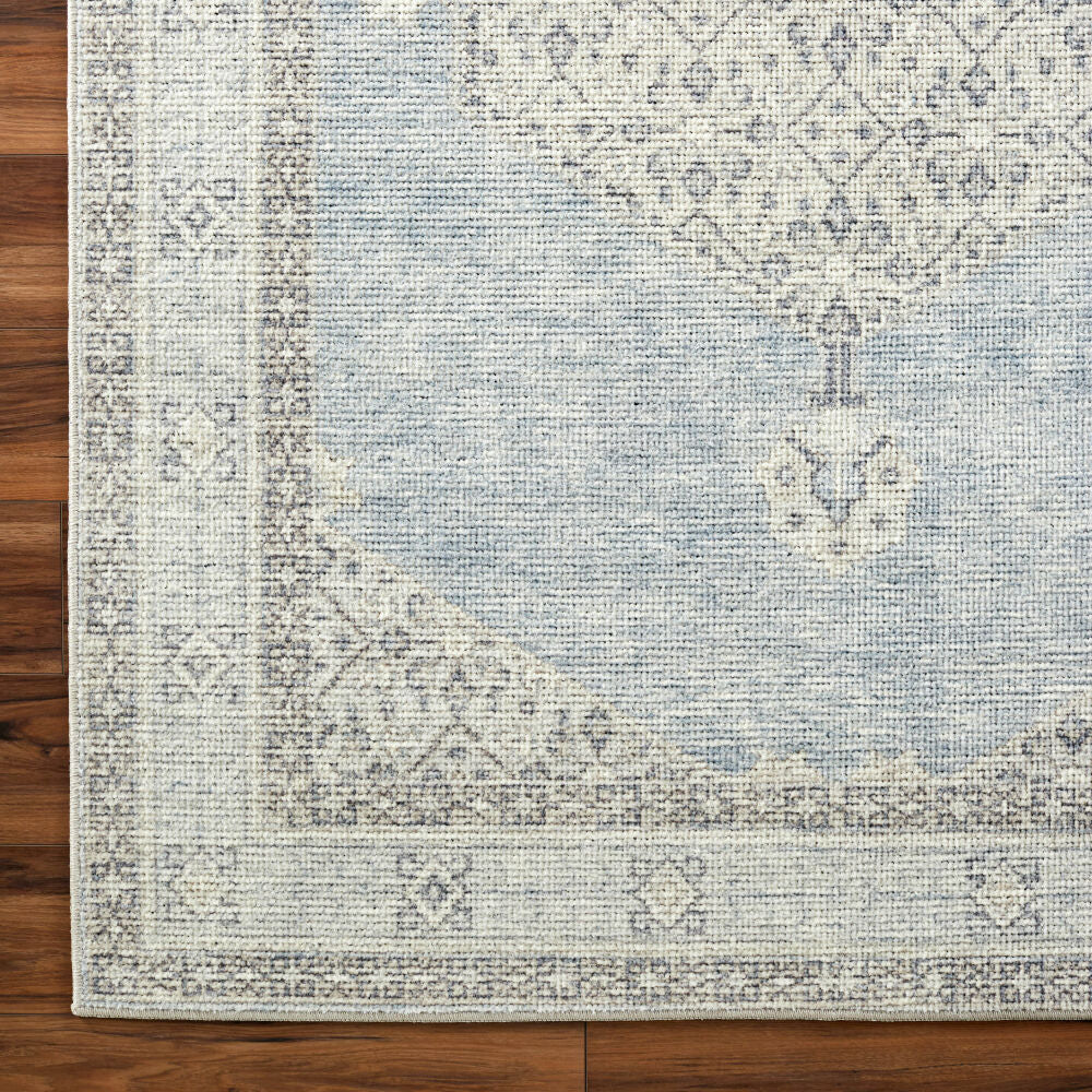 Lila Denim/Silver Gray Machine Woven Rug - overhead