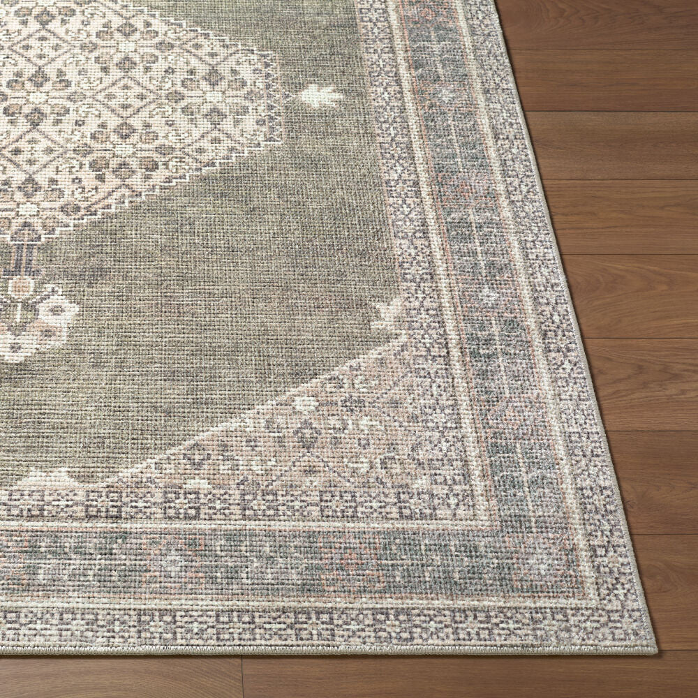 Lila Brown/Olive Machine Woven Rug - front