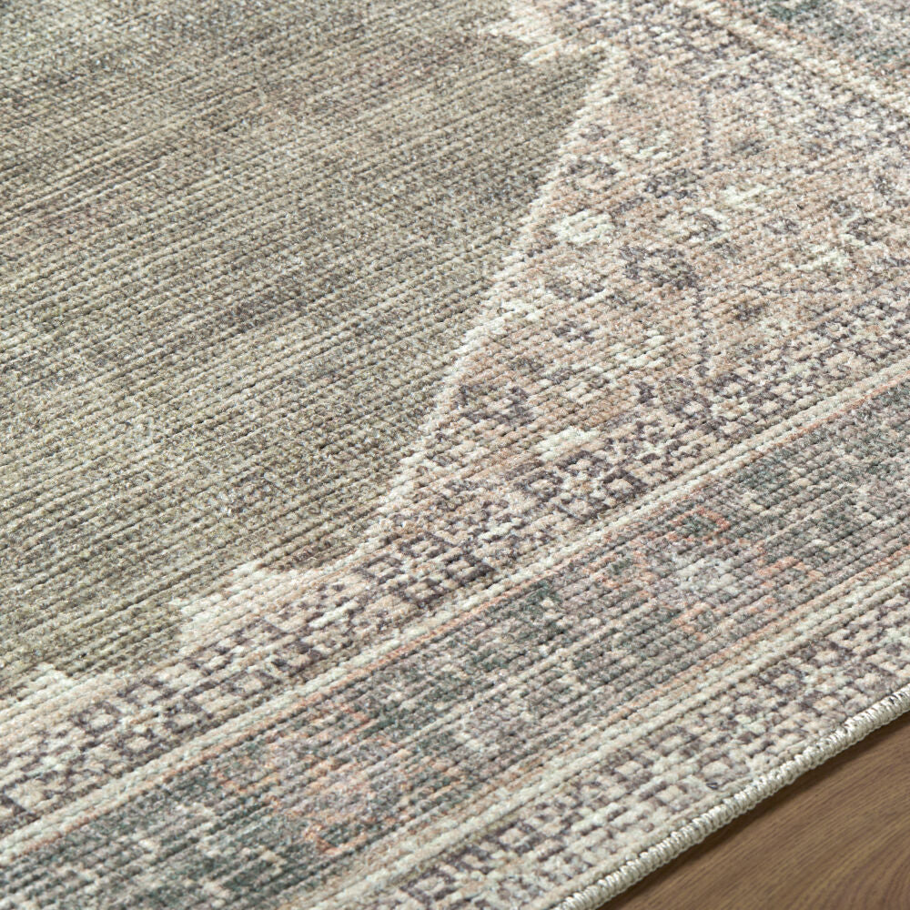 Lila Brown/Olive Machine Woven Rug - texture