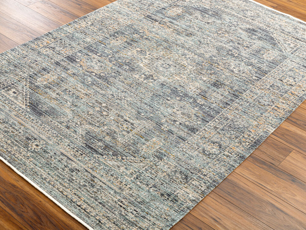 Margaret Black/Taupe Machine Woven Rug BOMG-2301 - corner
