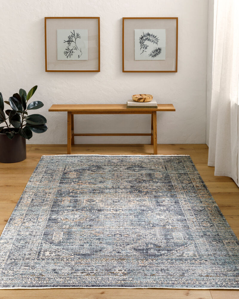 Margaret Black/Taupe Machine Woven Rug BOMG-2301 - roomscene