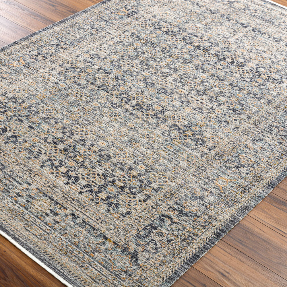 Margaret Black/Taupe Machine Woven Rug BOMG-2308 - corner