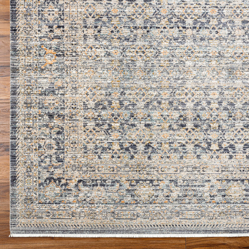 Margaret Black/Taupe Machine Woven Rug BOMG-2308 - overhead