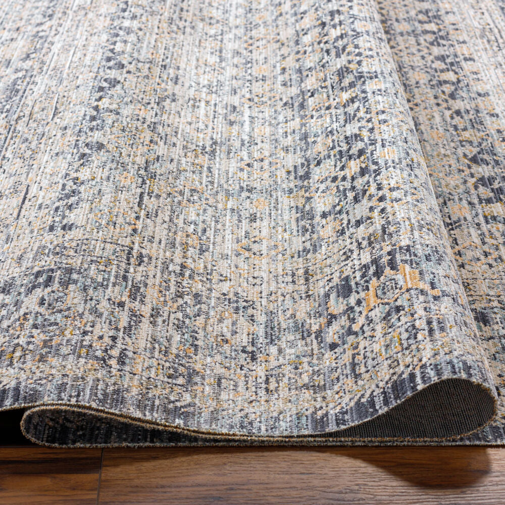 Margaret Black/Taupe Machine Woven Rug BOMG-2308 - texture