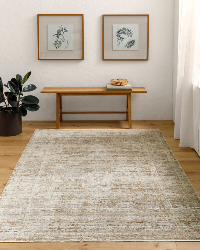 Margaret Brown/Taupe Machine Woven Rug BOMG-2310 - roomscene