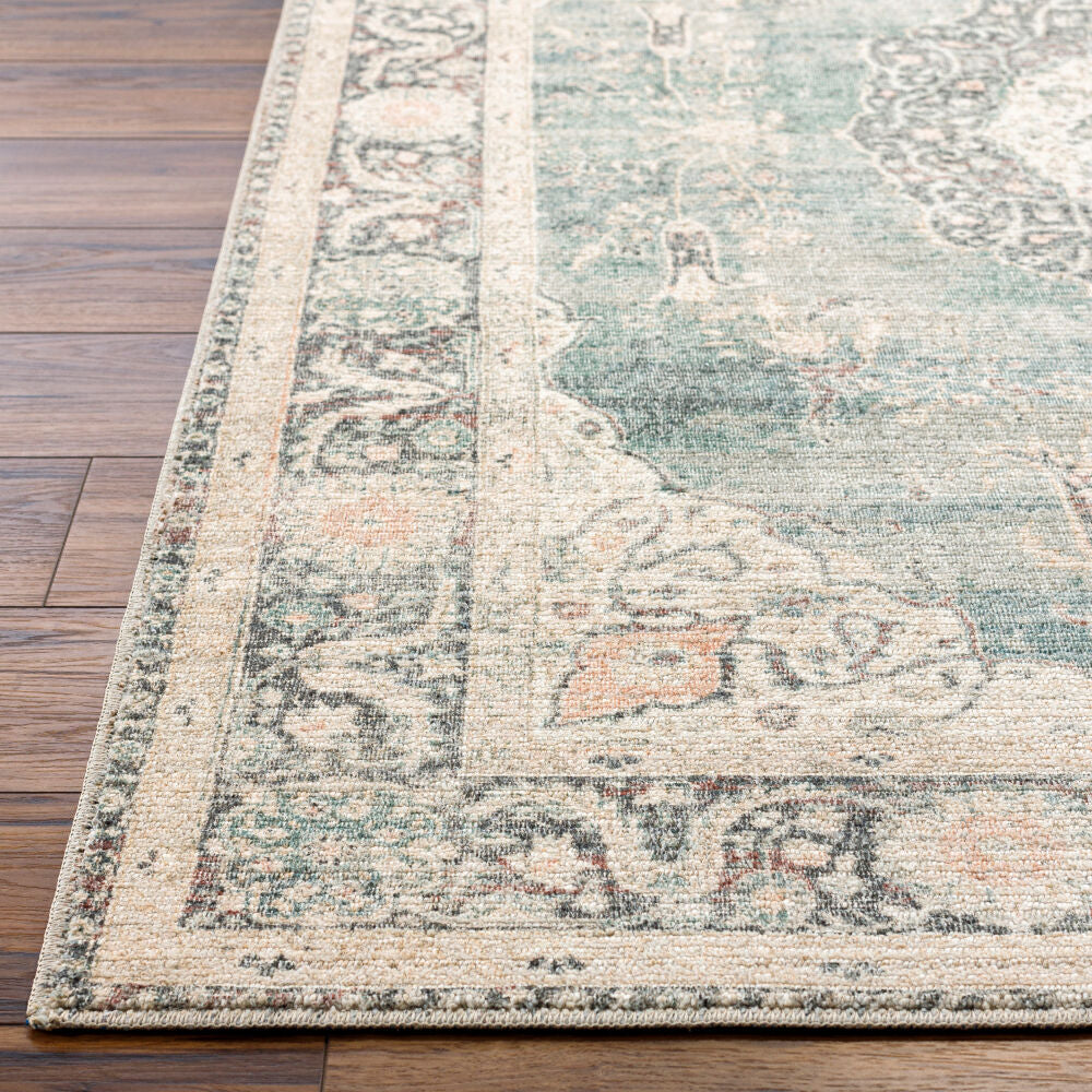 Marlene Blue/Light Sage Machine Woven Rug - front