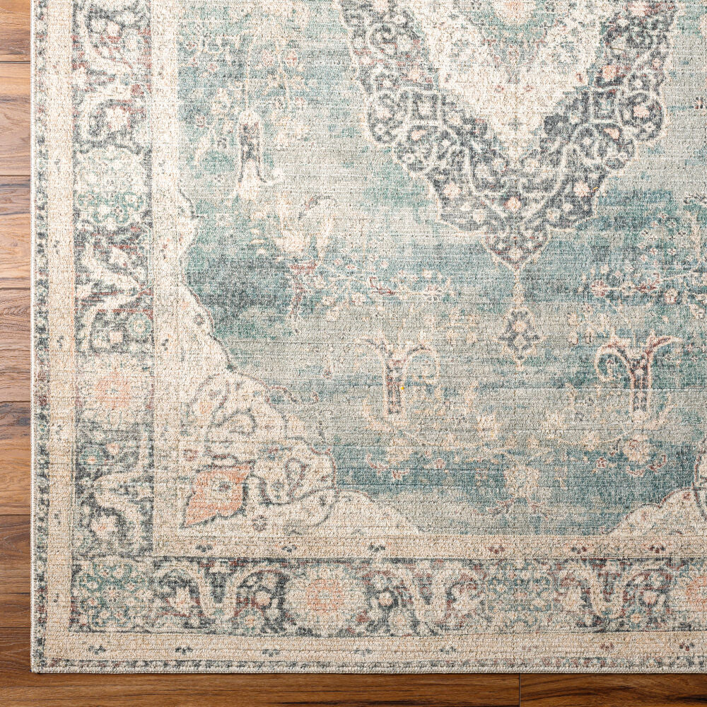 Marlene Blue/Light Sage Machine Woven Rug - overhead