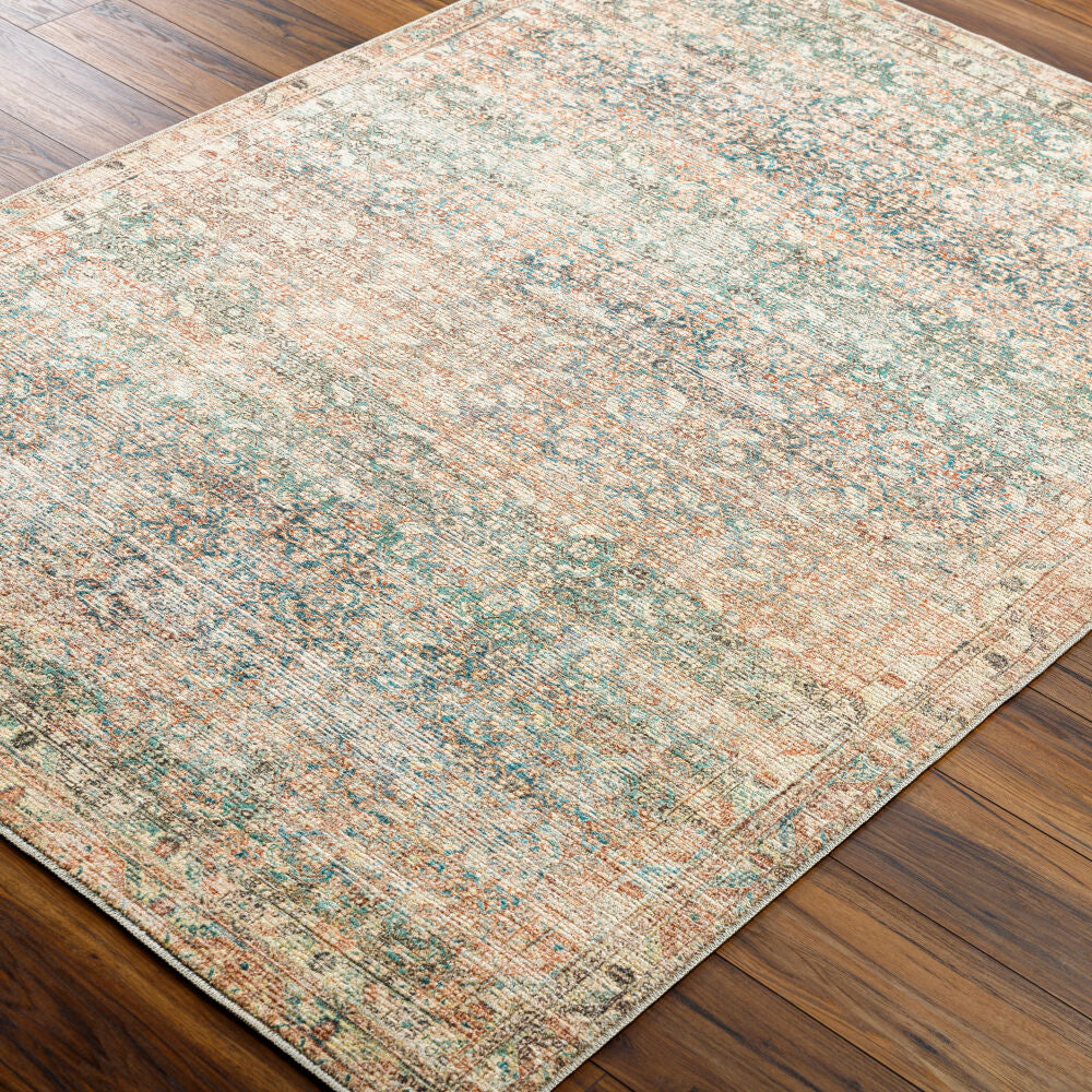 Marlene Emerald/Seafoam Machine Woven Rug BOMN-2302 - corner