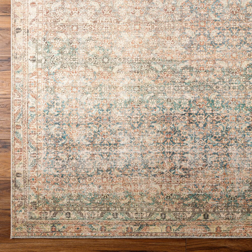 Marlene Emerald/Seafoam Machine Woven Rug BOMN-2302 - overhead