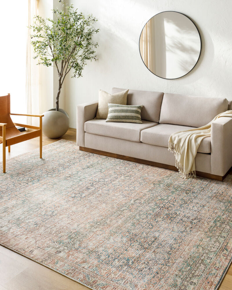 Marlene Emerald/Seafoam Machine Woven Rug BOMN-2302 - roomscene