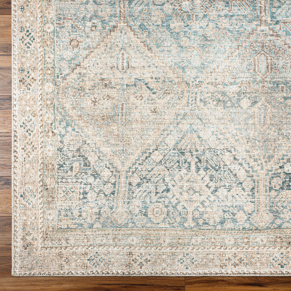 Marlene Emerald/Seafoam Machine Woven Rug BOMN-2304 - overhead