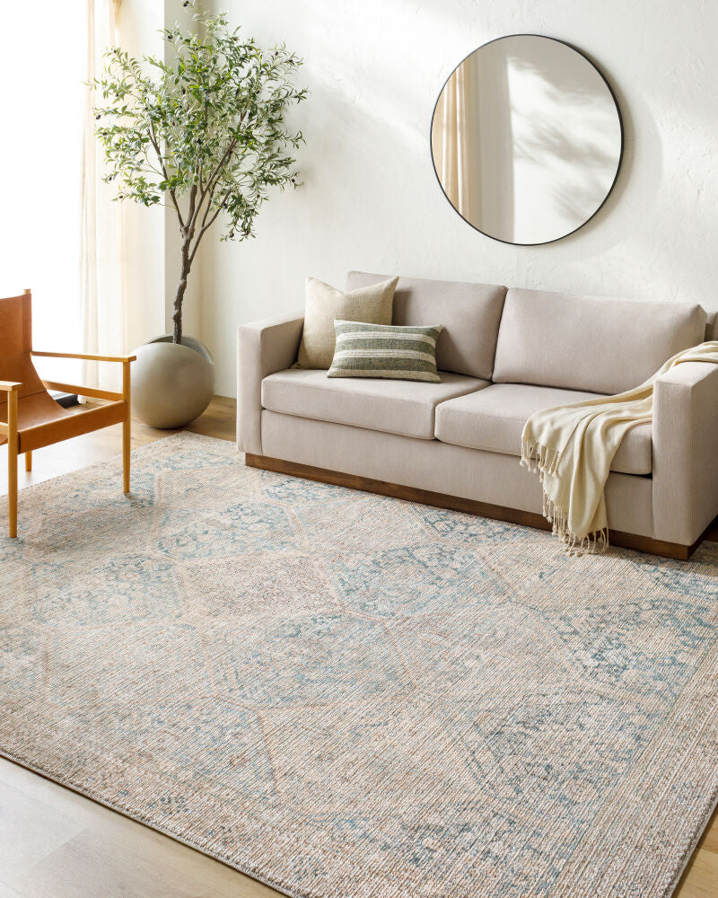 Marlene Emerald/Seafoam Machine Woven Rug BOMN-2304 - roomscene