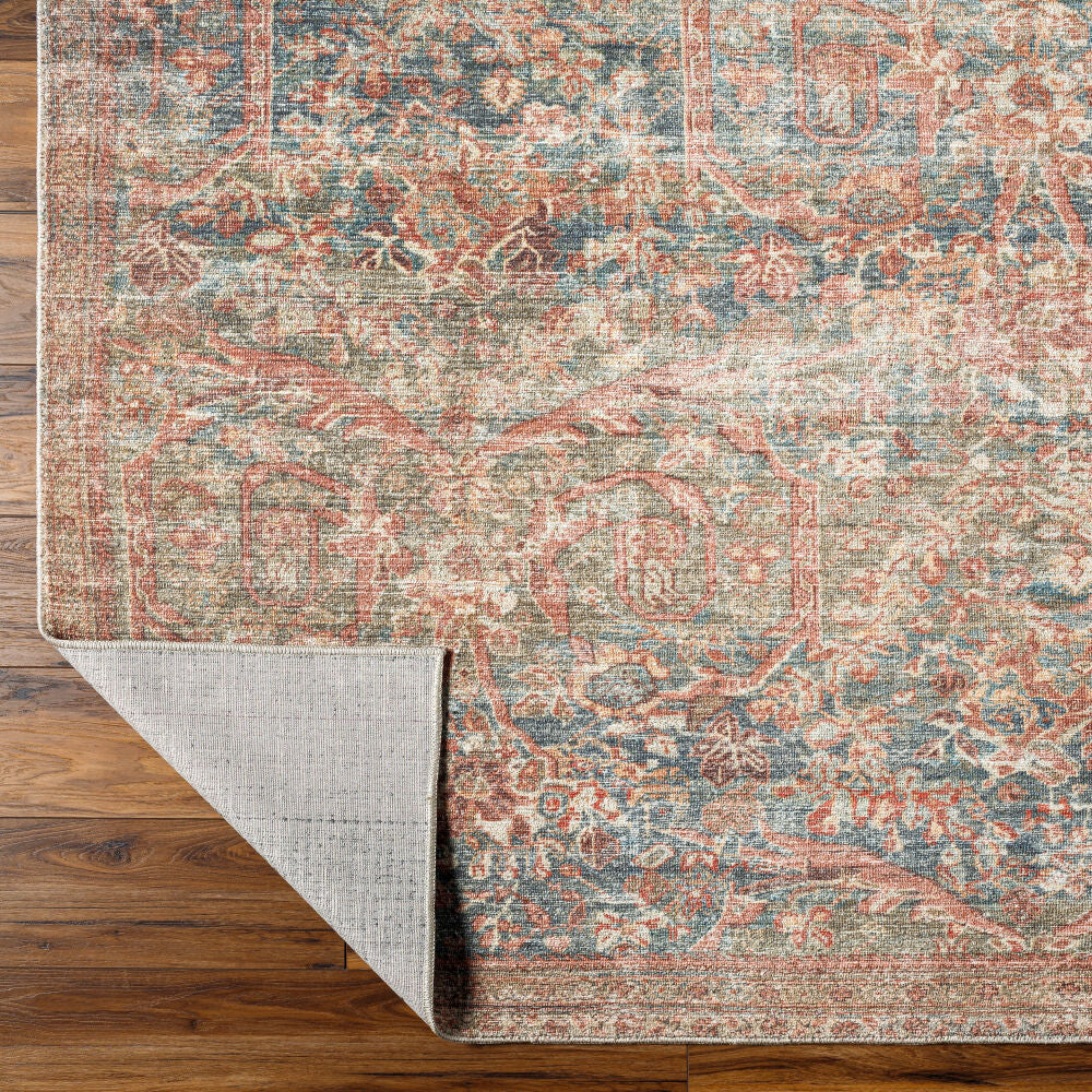 Marlene Burgandy/Sage Machine Woven Rug - fold