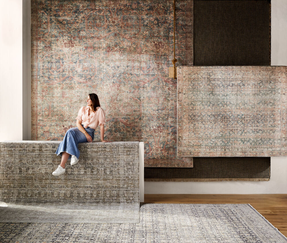 Marlene Burgandy/Sage Machine Woven Rug - styleshot