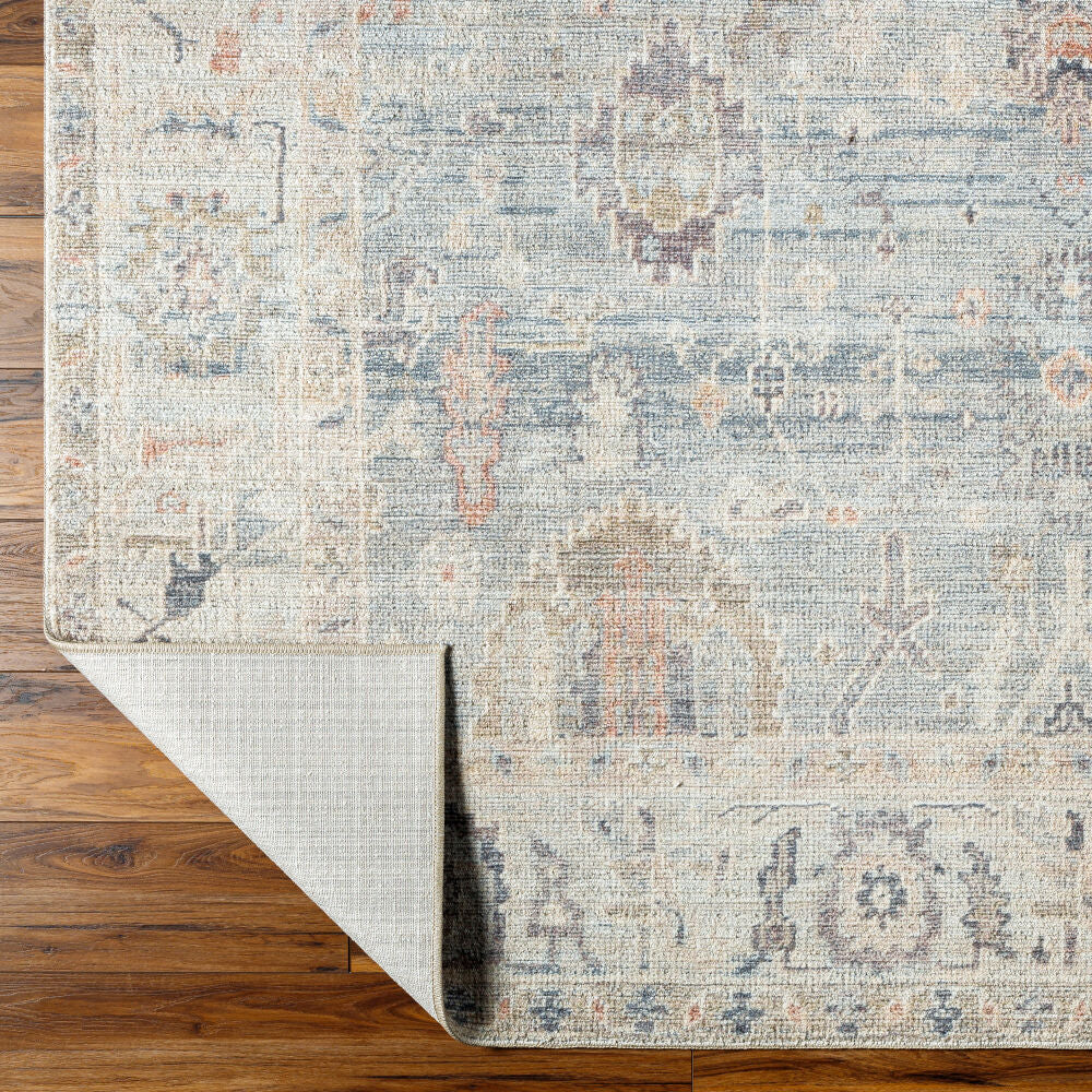 Marlene Charcoal/Pale Blue Machine Woven Rug - fold