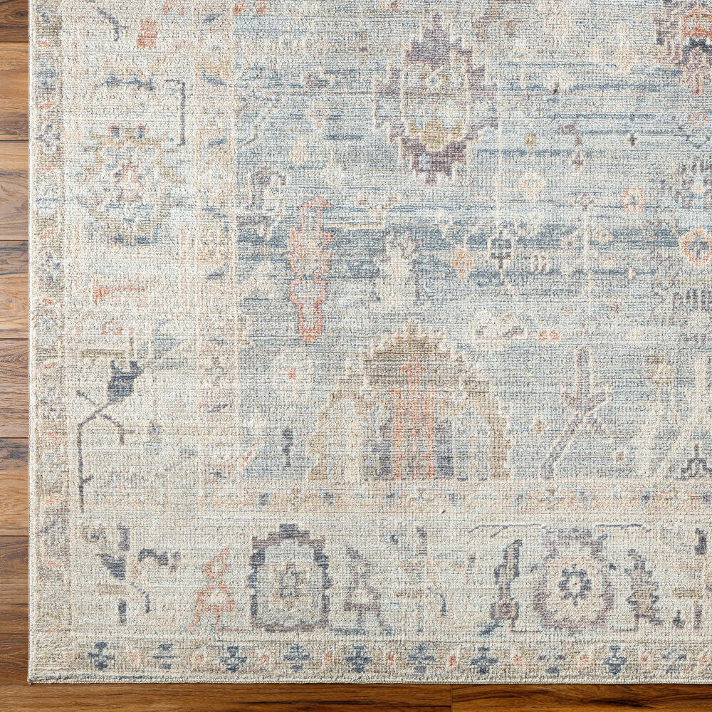Marlene Charcoal/Pale Blue Machine Woven Rug - overhead