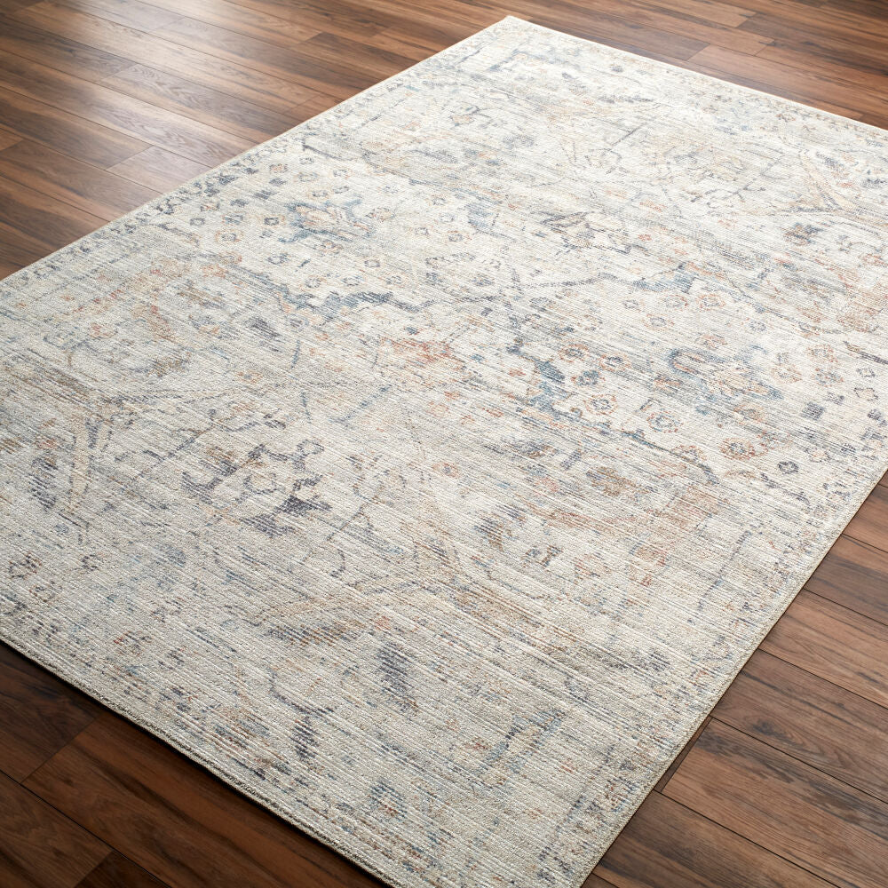 Marlene Black/Rust Machine Woven Rug - corner