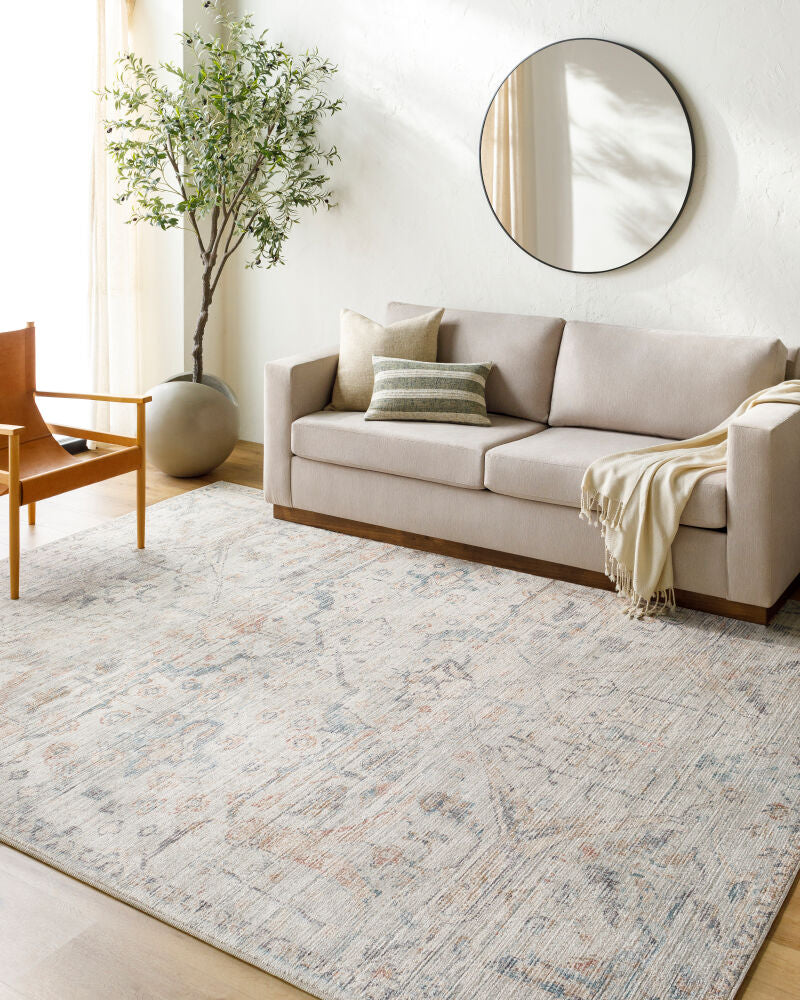 Marlene Black/Rust Machine Woven Rug - roomscene